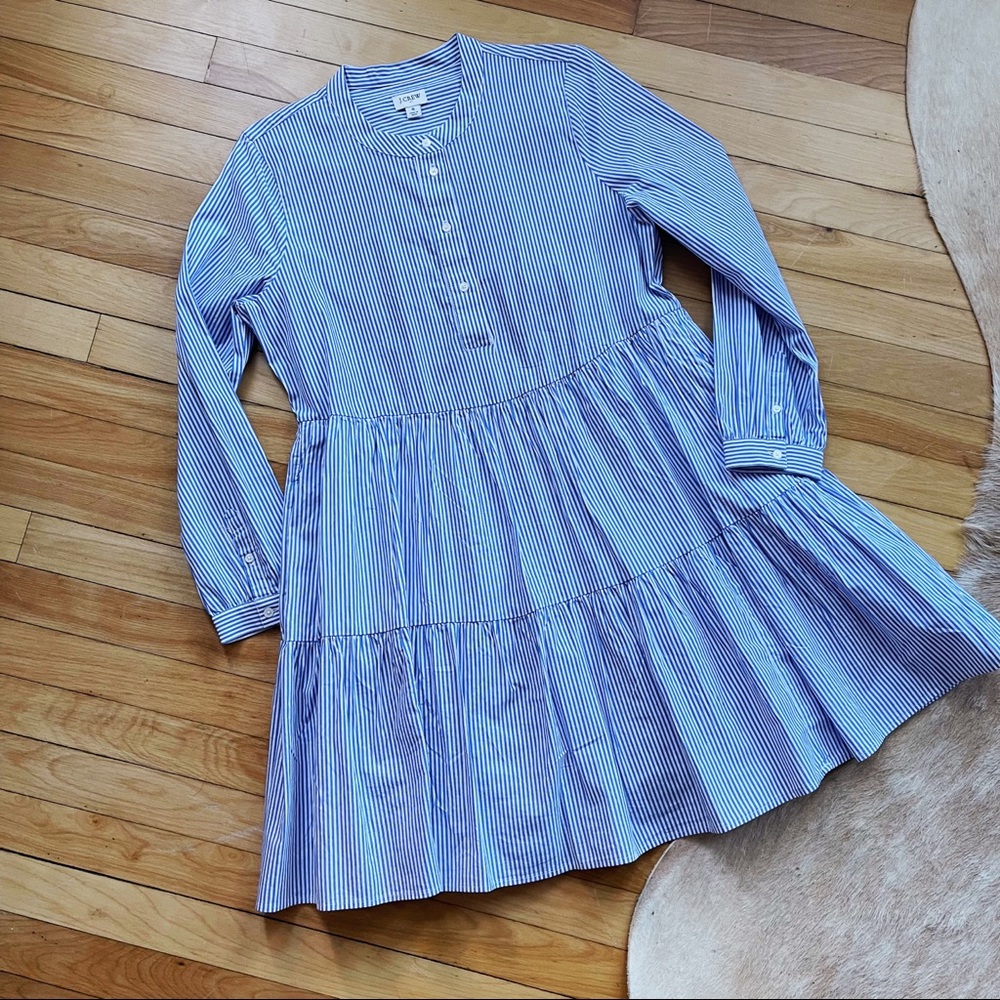 J.Crew Striped Tiered Mini Dress